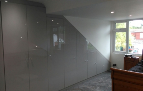 gloss fitted wardrobe | attic fitted wardrobe