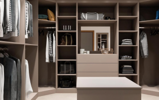 open fitted wardrobe in cashmere finish