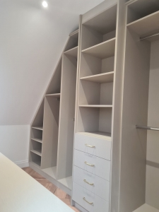 bespoke fitted wardrobe - built into alcolve | wardrobe ideas | fitted wardrobes in Kent
